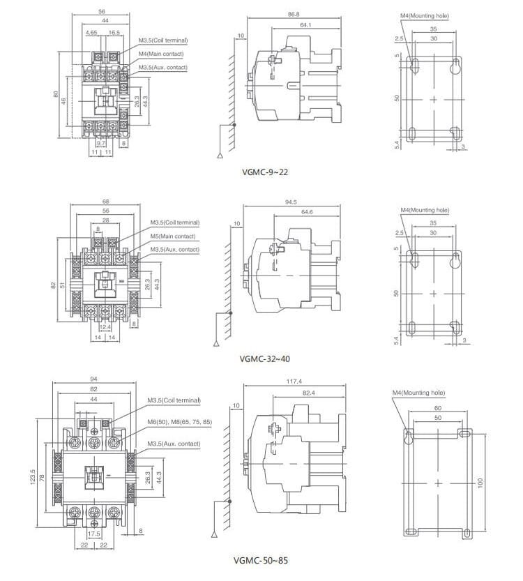 GMC-12 outline and mounting dimension
