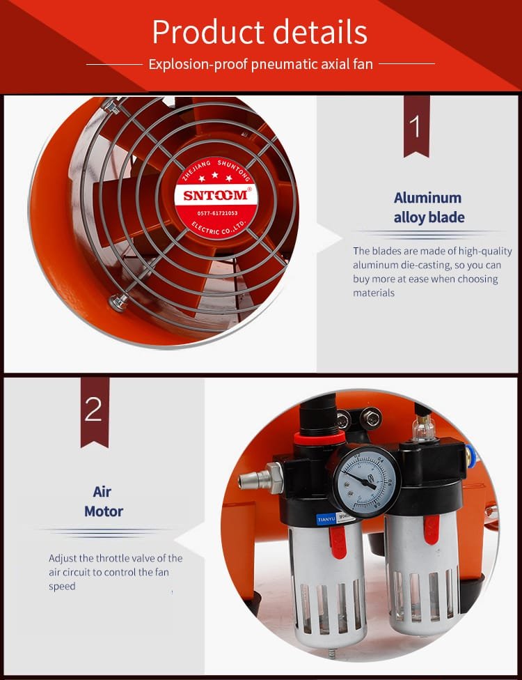 BTF-II-200 explosion-proof pneumatic axial flow fan