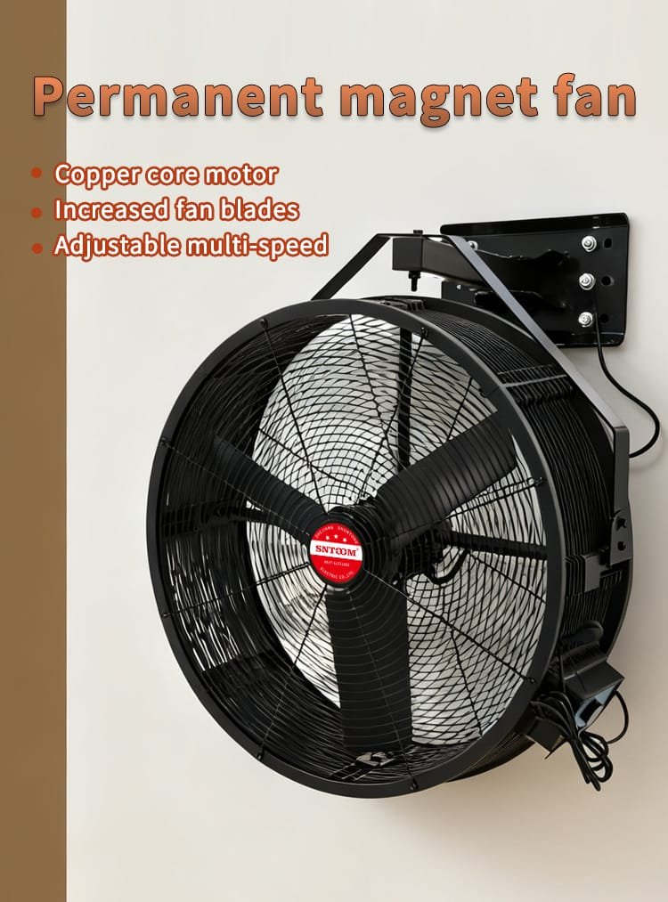 YT series black wall mounted permanent magnet fan (2)