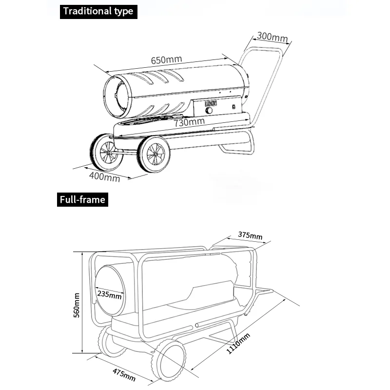 XLH 0 25KW fuel powered warm air heater