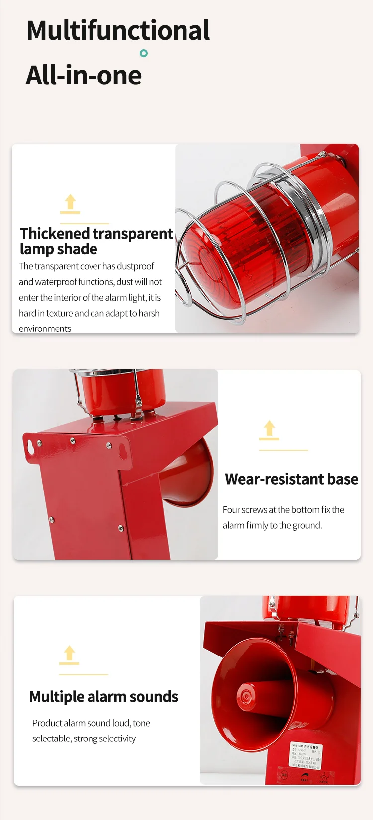 STSG 07 audio visual alarm device Alarm with mesh cover (8)