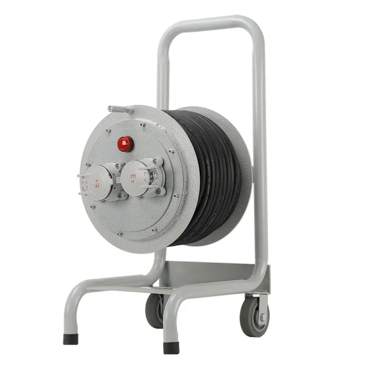 Explosion-Proof Cable Reel 30m, 16A 220V Waterproof Trolley Power Reel for Construction & Workshop Safety